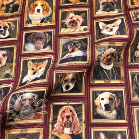 Dekorační látka Dogs golden age digital print