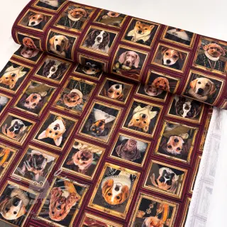 Dekorační látka Dogs golden age digital print