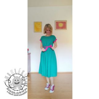 Bavlněná látka se lnem apple green