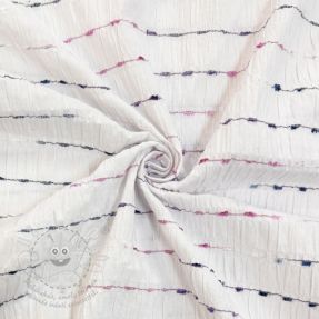 Bavlněná látka DOBBY CRINKLE Stripe white