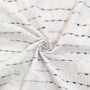Bavlněná látka DOBBY CRINKLE Stripe white