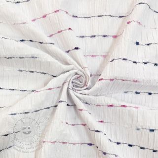 Bavlněná látka DOBBY CRINKLE Stripe white