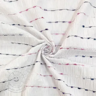 Bavlněná látka DOBBY CRINKLE Stripe white