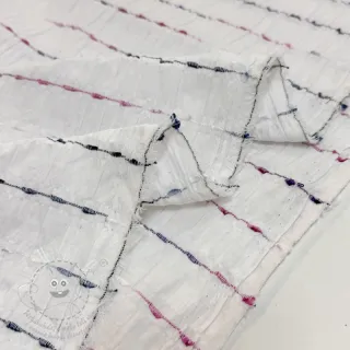 Bavlněná látka DOBBY CRINKLE Stripe white
