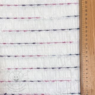 Bavlněná látka DOBBY CRINKLE Stripe white