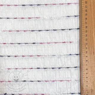 Bavlněná látka DOBBY CRINKLE Stripe white