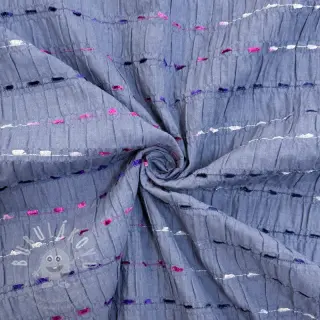 Bavlněná látka DOBBY CRINKLE Stripe jeans