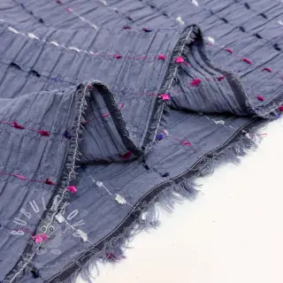 Bavlněná látka DOBBY CRINKLE Stripe jeans