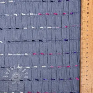 Bavlněná látka DOBBY CRINKLE Stripe jeans