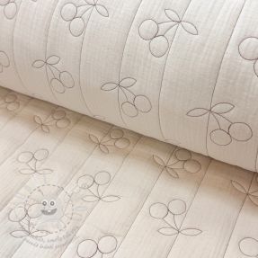 Dvojitá gázovina/mušelín STEPPED Cherries natural