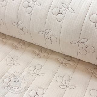 Dvojitá gázovina/mušelín STEPPED Cherries natural