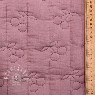 Dvojitá gázovina/mušelín STEPPED Cherries mauve
