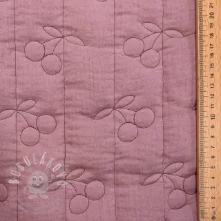 Dvojitá gázovina/mušelín STEPPED Cherries mauve