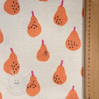 Dvojitá gázovina/mušelín Pears peach by JENNIFER BOURON ORGANIC