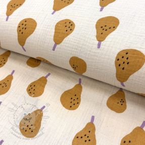 Dvojitá gázovina/mušelín Pears ochre by JENNIFER BOURON ORGANICC