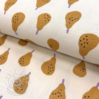 Dvojitá gázovina/mušelín Pears ochre by JENNIFER BOURON ORGANICC