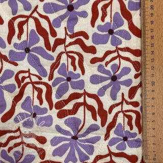 Dvojitá gázovina/mušelín STEPPED Flowers natural