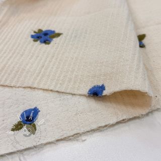 Dvojitá gázovina/mušelín EMBROIDERY STRIPED Fruit natural