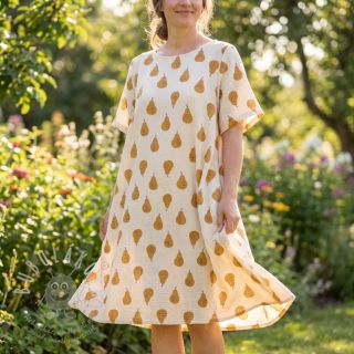 Dvojitá gázovina/mušelín Pears ochre by JENNIFER BOURON ORGANICC