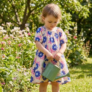 Dvojitá gázovina/mušelín Flowers blue by JENNIFER BOURON ORGANIC