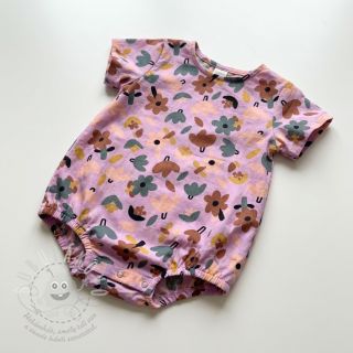 Bavlněná látka Flowers lavender by JENNIFER BOURON ORGANIC