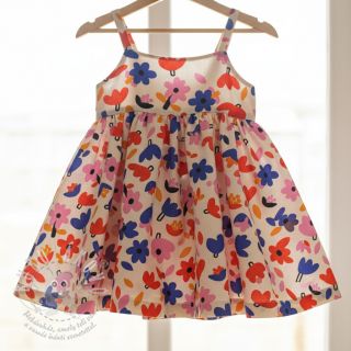 Bavlněná látka Flowers natural/blue by JENNIFER BOURON ORGANIC