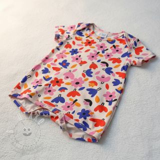 Bavlněná látka Flowers natural/blue by JENNIFER BOURON ORGANIC