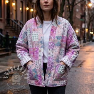 Dvojitá gázovina/mušelín STEPPED Flowers light pink digital print