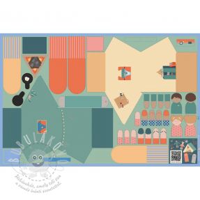 Bavlněná látka Lets go camping PANEL digital print