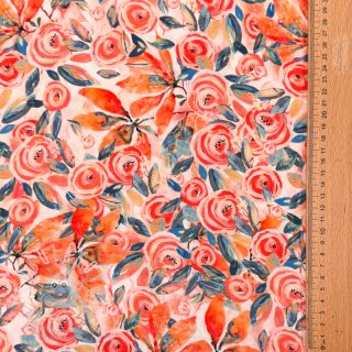 Viskóza RAYON POPLIN Printed Rosie design B