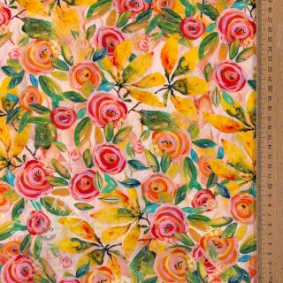 Viskóza RAYON POPLIN Printed Rosie design C