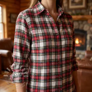 Bavlněná látka LIGHT FLANNEL Check design D