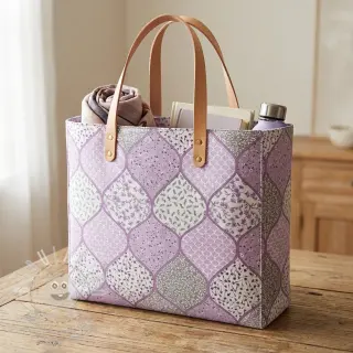 Bavlněná látka Flowers patchwork lilac