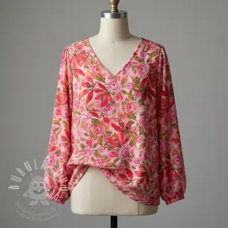Viskóza RAYON POPLIN Printed Rosie design A