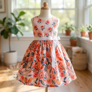 Viskóza RAYON POPLIN Printed Rosie design B