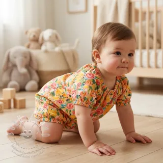 Viskóza RAYON POPLIN Printed Rosie design C