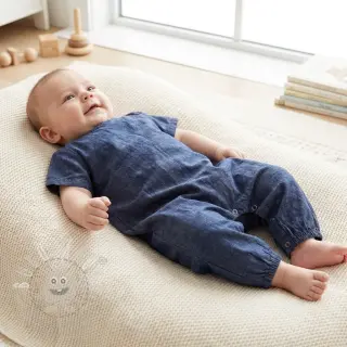 Bavlněná látka JEANS Chambre dark blue