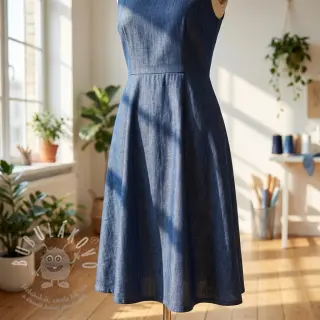 Bavlněná látka JEANS Chambre dark blue