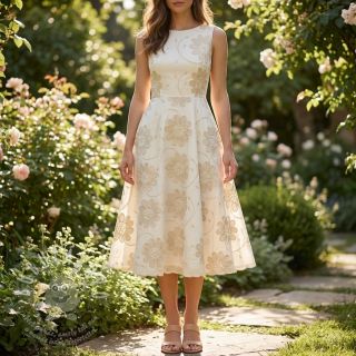 Bavlněná látka EMBROIDERY Bellagio butter