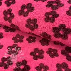 Kabátovina TEDDY Flower power bordeaux