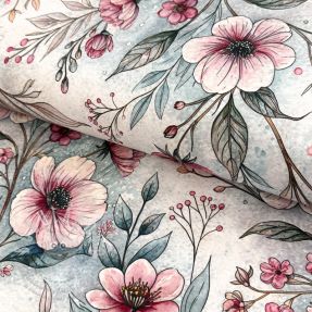 Úplet VISCOSE LYCRA HEAVY Classic flowers design D