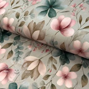 Úplet VISCOSE LYCRA HEAVY Classic flowers design C