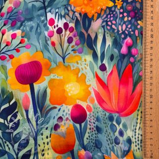 Úplet VISCOSE LYCRA HEAVY Tulips design E