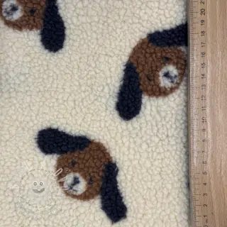 Kabátovina TEDDY JACQUARD Dogs brown