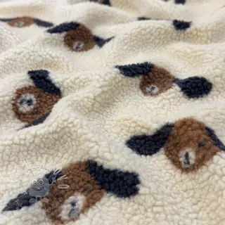 Kabátovina TEDDY JACQUARD Dogs brown