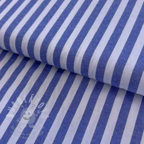 Bavlněná látka YARN DYED BIG Stripes blue