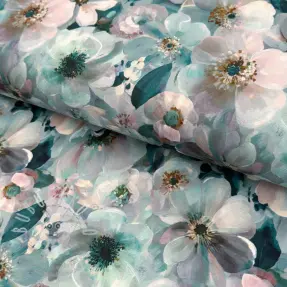 Úplet VISCOSE LYCRA HEAVY Classic flowers design B