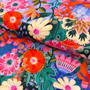 Viskóza se lnem Bright and bold design A