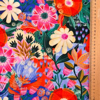 Viskóza se lnem Bright and bold design A