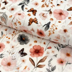 Viskóza se lnem Flower sea design D